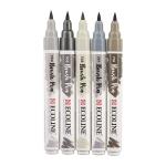 Royal Talens Ecoline Brush Pen Set of 5 Liquid Watercolor Pens –(5 Pack) Greys 11509907
