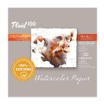 Fluid 100  Cold Press Watercolor Paper Easy-Block 8"  x 8"   (15 Sheets, 140lb)