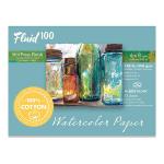 Fluid 100 Hot Press Watercolor Paper Easy-Block 6"  x 8"   (15 Sheets, 140lb)