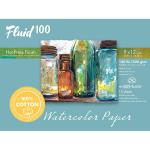 Fluid 100 Hot Press Watercolor Paper Easy-Block 9"  x 12"   (15 Sheets, 140lb)
