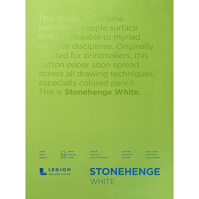Legion Stonehenge Pad 18" x 24" - (15 Sheets, 250gsm) White