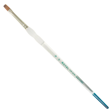Royal Langnickel Soft-Grip Red Sable Brush - Short Handle, Bright #6