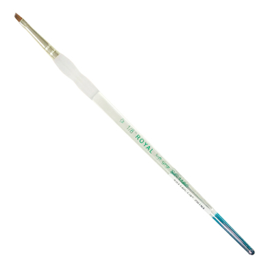 Royal Langnickel Soft-Grip Red Sable Brush - Short Handle, Angled 1/8"