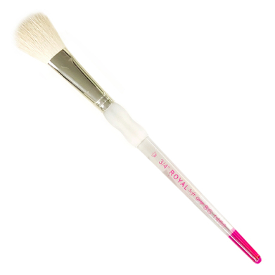 Royal Langnickel Soft-Grip Goat Hair Brush - Short Handle, Blending Mop 3/4"