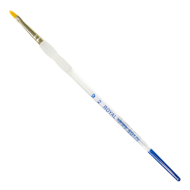Royal Langnickel Soft-Grip Gold Taklon Brush - Short Handle, Filbert #2