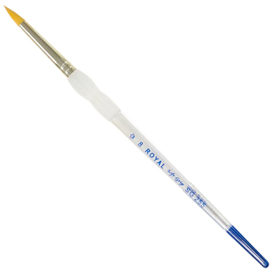 Royal Langnickel Soft-Grip Gold Taklon Brush - Short Handle, Short Round #8