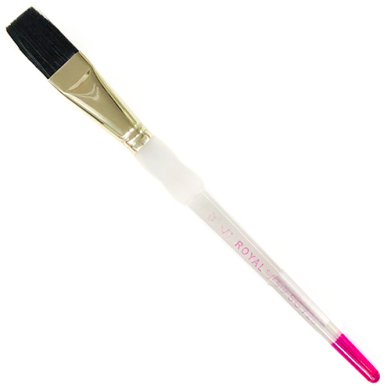 Royal Langnickel Soft-Grip Ox Hair Brush - Short Handle, Wash 1"