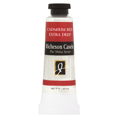 Richeson Shiva Series Casein Paint - (1.25oz/37mL) Cadmium Red Deep