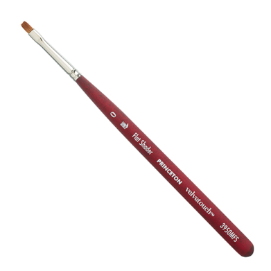 Princeton Velvetouch Mixed Media Brush - Mini, Flat Shader #0