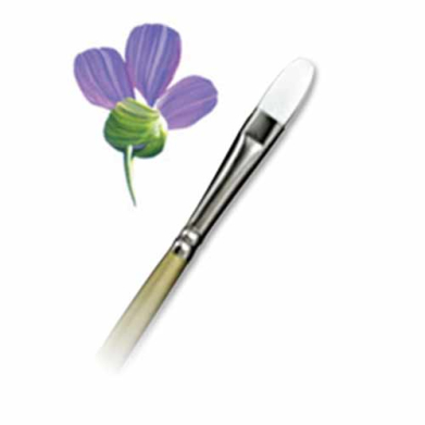 Royal Langnickel Snowhite Taklon Brush - Short Handle, Filbert #2