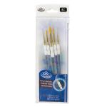 Royal Langnickel Soft-Grip Gold Taklon Brush Set - (5 Pack) Set #303