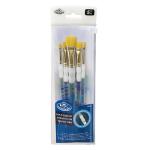 Royal Langnickel Soft-Grip Gold Taklon Brush Set - (5 Pack) Set #304