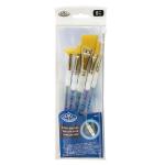 Royal Langnickel Soft-Grip Gold Taklon Brush Set - (5 Pack) Set #314