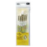 Royal Langnickel Soft-Grip White Taklon Brush Set - (5 Pack) Set #315