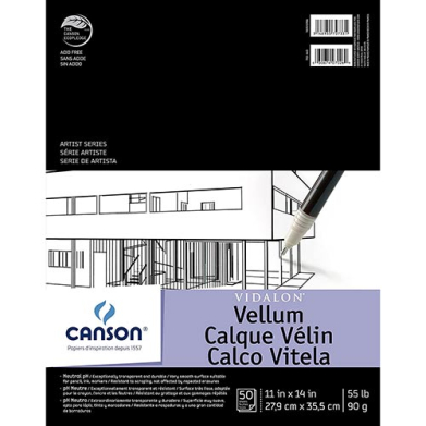 Canson Artist Series Vidalon Vellum Pad 11" x 14" - (50 Sheets, 55lb)