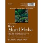 Strathmore 400 Series Black Mixed Media Pad ( 462 ) 6" x 8" - (15 Sheets, 184lb) Glue Bound
