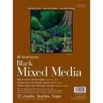 Strathmore 400 Series Black Mixed Media Pad ( 462 ) 9" x 12" - (15 Sheets, 184lb) Glue Bound