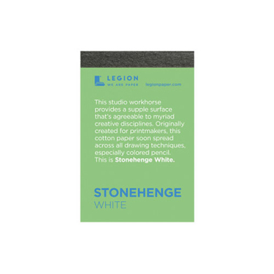 Legion Artist Mini Pad 2.5" x 3.75" - (15 Sheets) Stonehenge, White