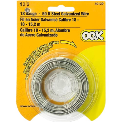 Ook Galvanized Steel Wire - (50ft), 18 Gauge