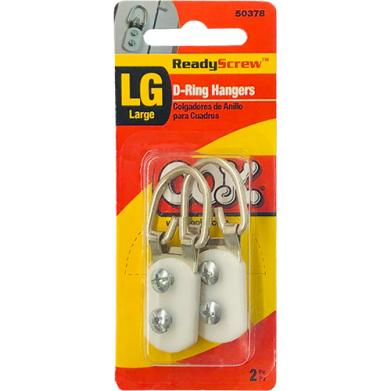 Ook Ready Screw D-Ring Hangers - (2 Sets) Large