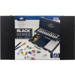 Royal Langnickel Essentials - 28pc Two-Tier Black Series Wooden Box Acrylic Artist Set RSET-ART4204