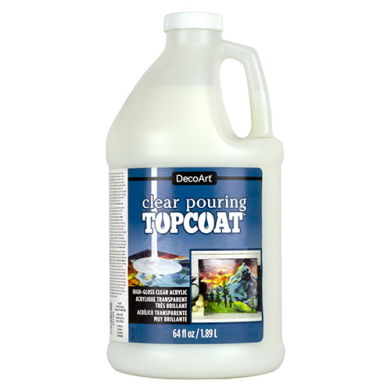 DecoArt Clear Pouring Top Coat - (64oz/1.89L) High-Gloss Clear Acrylic