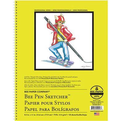 Bee Paper Bee Pen Sketcher Pad 8.5" x 11" - (50 Sheets, 70lb)