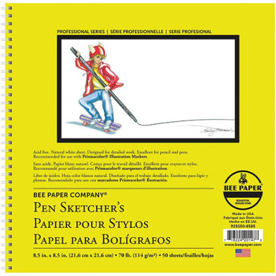 Bee Paper Bee Pen Sketcher Pad 8.5" x 8.5" - (50 Sheets, 70lb)