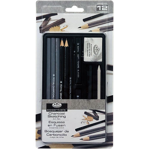 Royal & Langnickel Tin Sketching and Charcoal Art Set with Kneadable Eraser