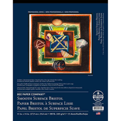 Bee Paper Smooth Surface Bristol Pad 11" x 14" - (15 Sheets, 100lb)
