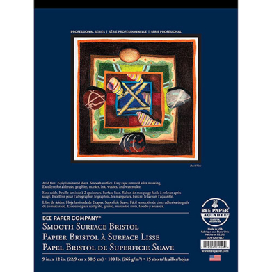 Bee Paper Smooth Surface Bristol Pad 9" x 12" - (15 Sheets, 100lb)