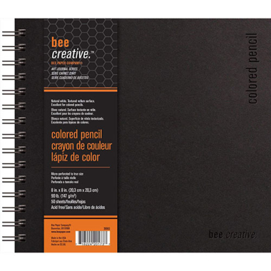 Bee Creative Colored Pencil Art Journal 8" x 8" - (50 Sheets, 90lb)