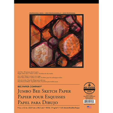 Bee Paper Jumbo Bee Sketch Paper Pad 9" x 12" - (125 Sheets, 50lb)