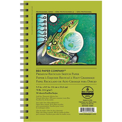 Bee Paper Premium Recycled Sketch Paper Pad 5.5" x 8.5" - (50 Sheets, 70lb)
