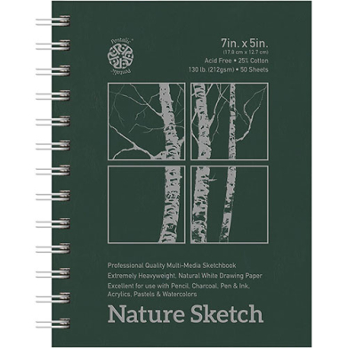 Pentalic Multi-Media Nature Sketch Book 5" x 7" - (50 Sheets, 130lb)