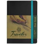 Pentalic Traveler Pocket Journal 4" x 6" - (160 Pages, 74lb) Dot Grid, Black