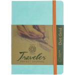 Pentalic Traveler Pocket Journal 4" x 6" - (160 Pages, 74lb) Dot Grid, Turquoise