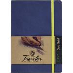 Pentalic Traveler Pocket Journal 6" x 8" - (160 Pages, 74lb) Dot Grid, Denim Blue