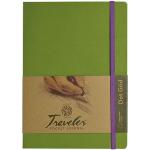 Pentalic Traveler Pocket Journal 6" x 8" - (160 Pages, 74lb) Dot Grid, Olive Green