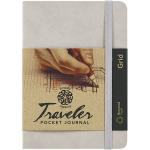 Pentalic Traveler Pocket Journal 4" x 6" - (160 Pages, 74lb) Grid, Champagne