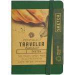 Pentalic Traveler Pocket Journal 3" x 4" - (160 Pages, 74lb) Sketch, Green
