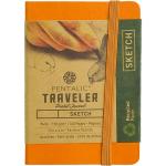 Pentalic Traveler Pocket Journal 3" x 4" - (160 Pages, 74lb) Sketch, Orange
