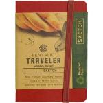 Pentalic Traveler Pocket Journal 3" x 4" - (160 Pages, 74lb) Sketch, Red