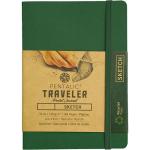 Pentalic Traveler Pocket Journal 4" x 6" - (160 Pages, 74lb) Sketch, Green