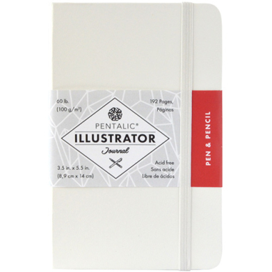Pentalic Illustrator Journal 3.5" x 5.5" - (192 Pages, 60lb) Pen & Pencil, White Chocolate