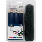 Royal Langnickel Essentials Drawing Art Set with Pencil Case - (15 Pieces)