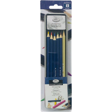 Royal Langnickel Essentials Tin Box Mini Drawing Art Set - (8 Pieces)  RSET-ART2601