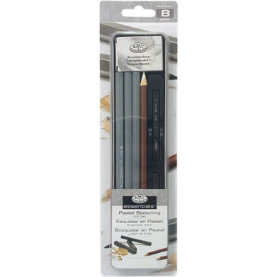 Royal Langnickel Essentials Tin Box Mini Pastel Sketching  Art Set - (8 Pieces)  RSET-ART2606