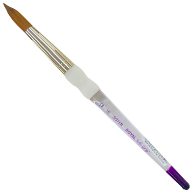 Royal Langnickel Soft-Grip Synthetic Sable Brush - Short Handle, Round #16
