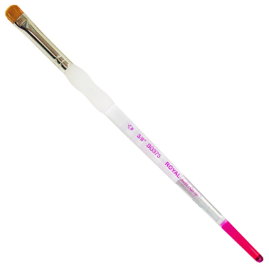 Royal Langnickel Soft-Grip Natural Hair Brush - Short Handle, Half Moon 3/8"